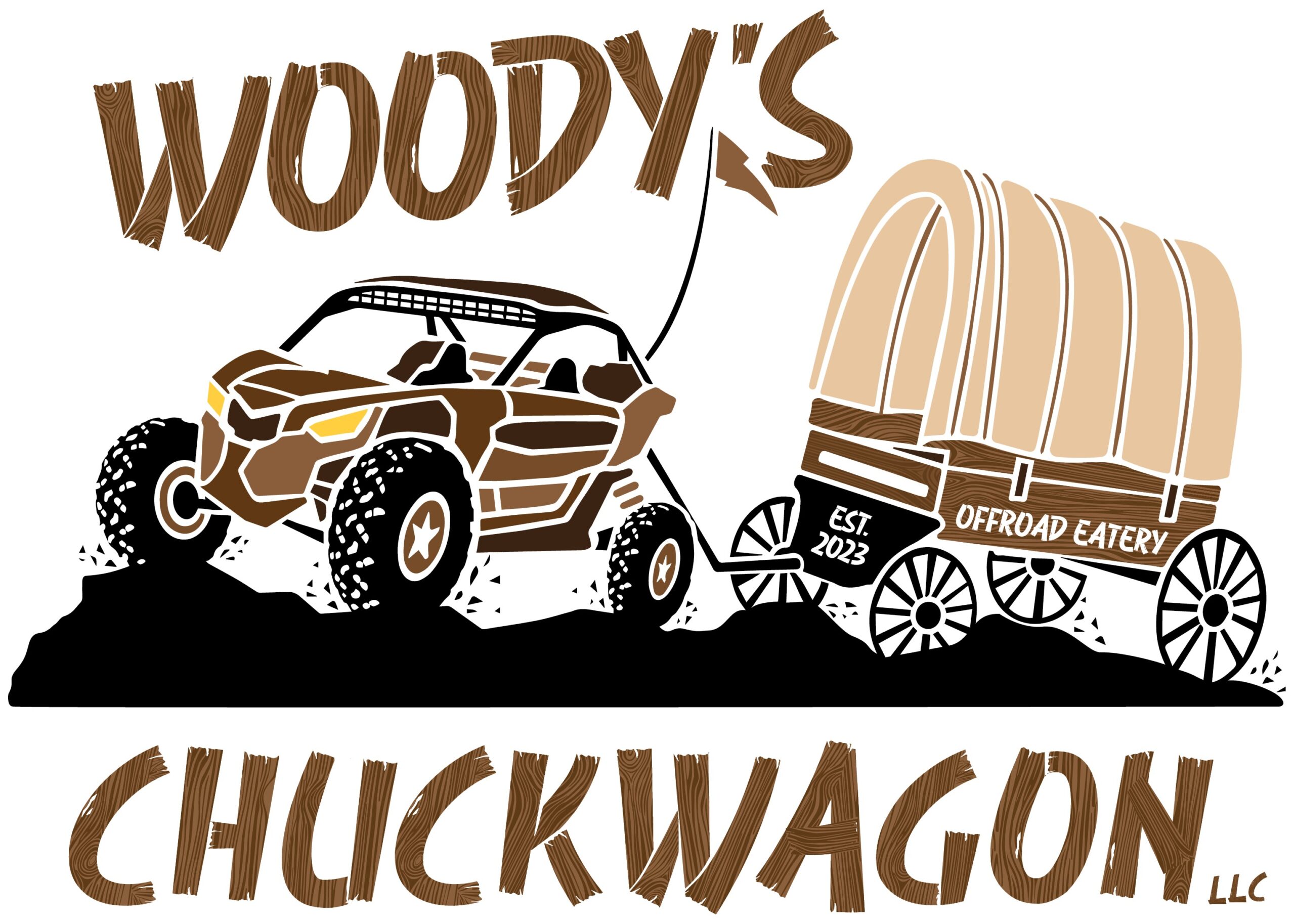 UTV climbing up a Rock pulling a wagon